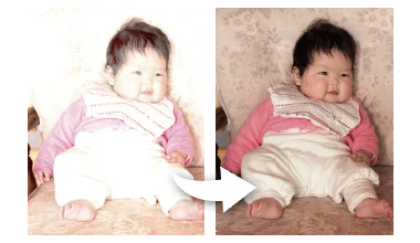 白飛び補正の加工例 BEFORE AFTER